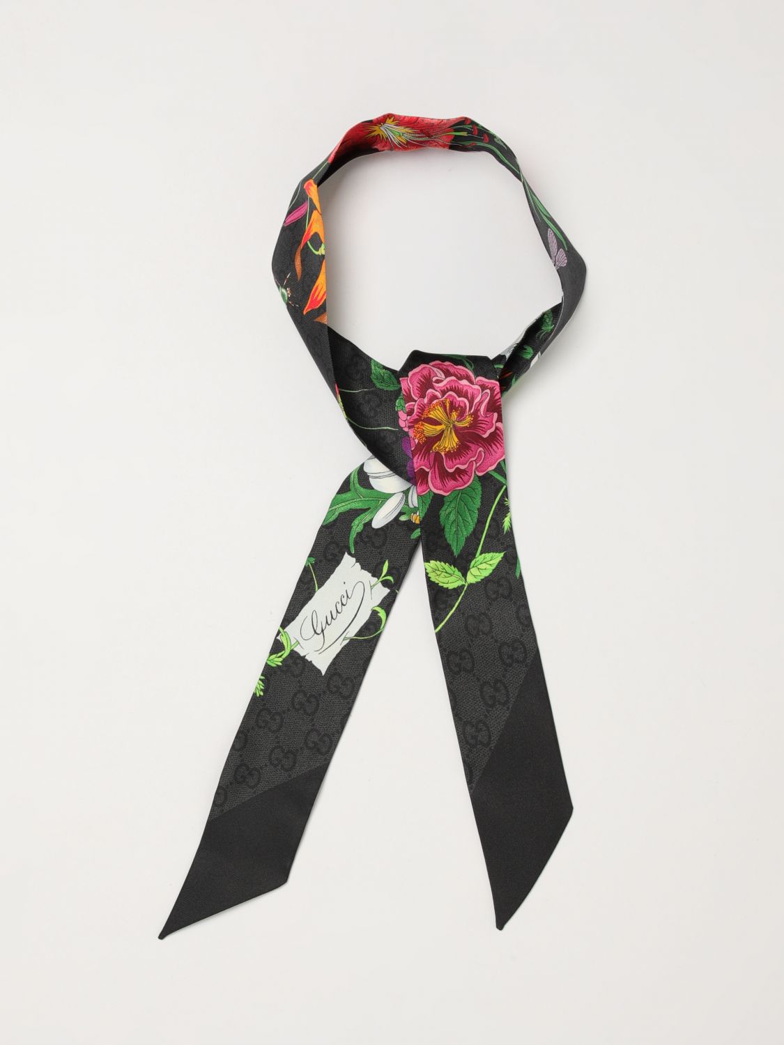 floral print gg monogram silk bandeau