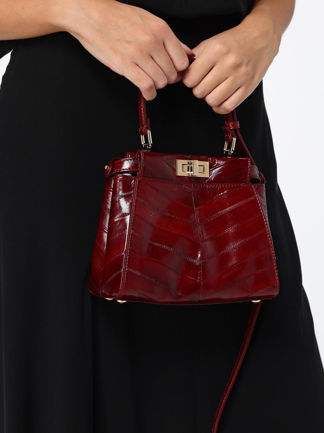 my peekaboo mini eel leather handbag with removable shoulder strap