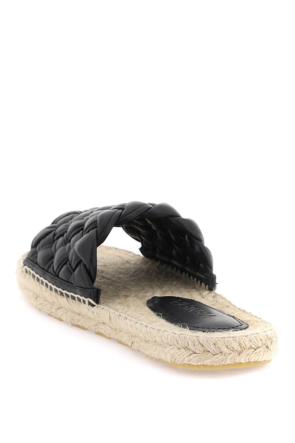 Leather And Raffia Jack Slides