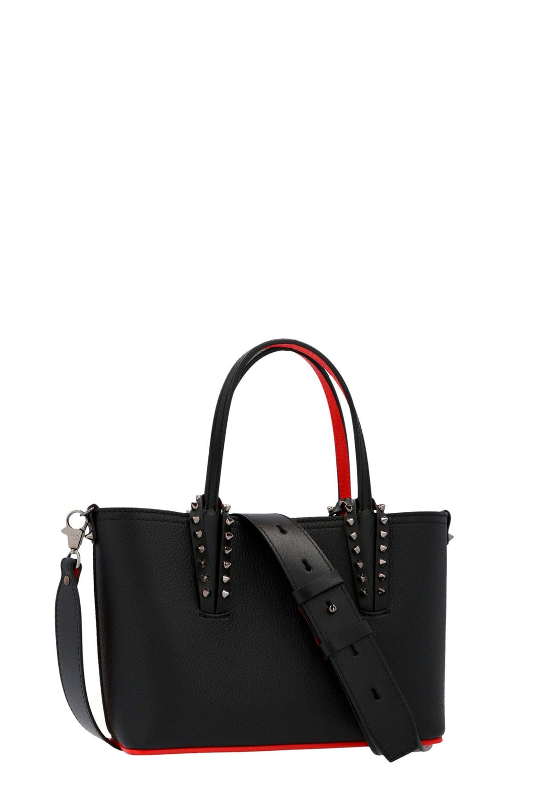 Cabata Mini Spiked Black Leather Tote