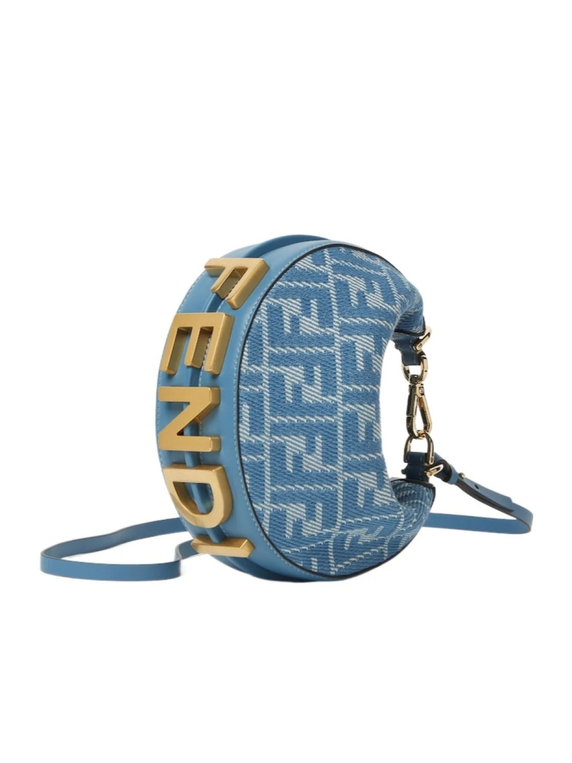 FENDI ショルダーバッグ フェンディ バッグ デニム FENDI Mamma Bucket Flower Beads Shoulder Bag Denim Blue Women's