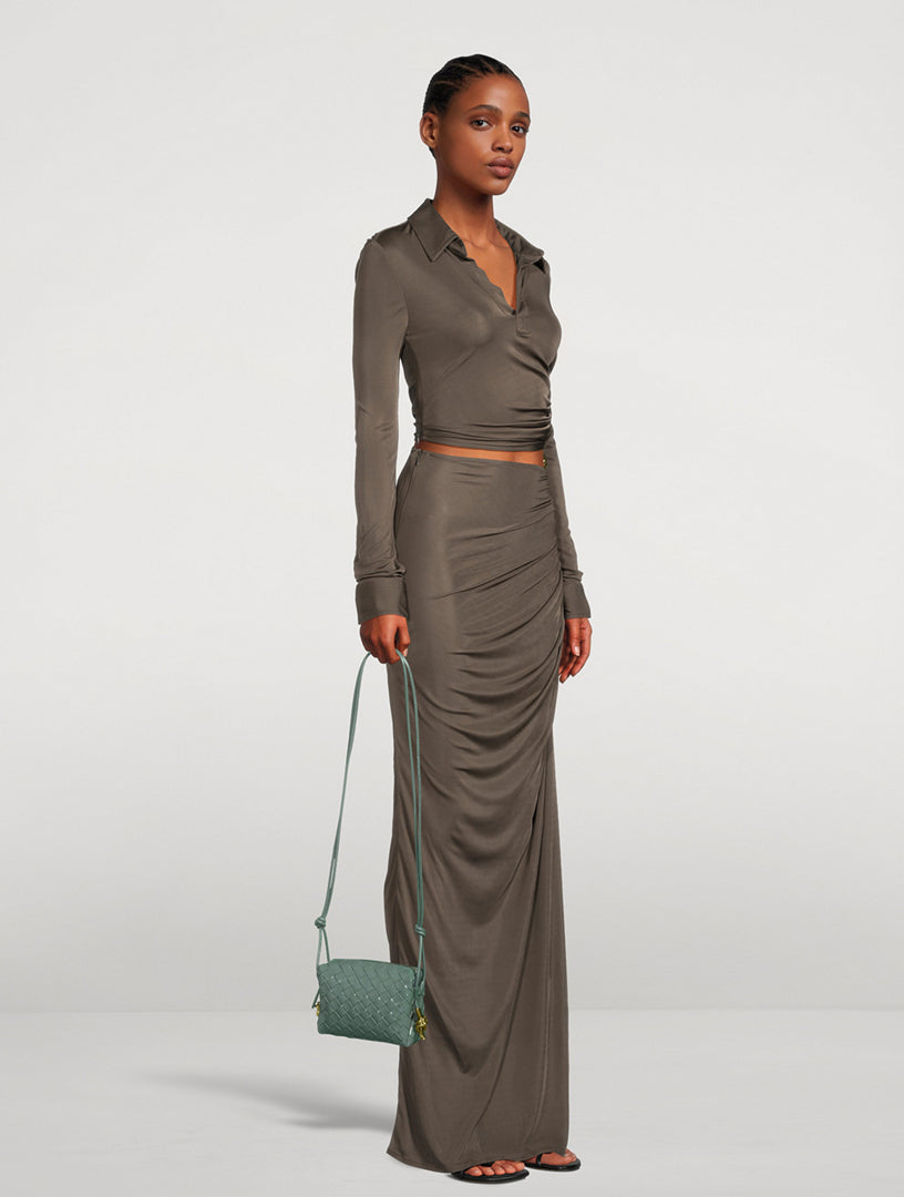 Mini Loop Metal Knot Leather Shoulder Bag