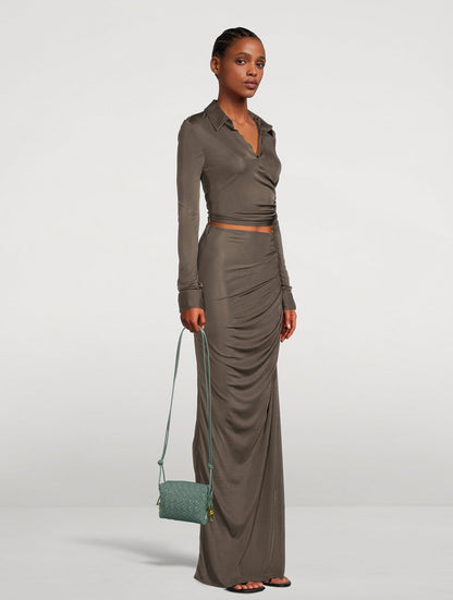 Mini Loop Metal Knot Leather Shoulder Bag