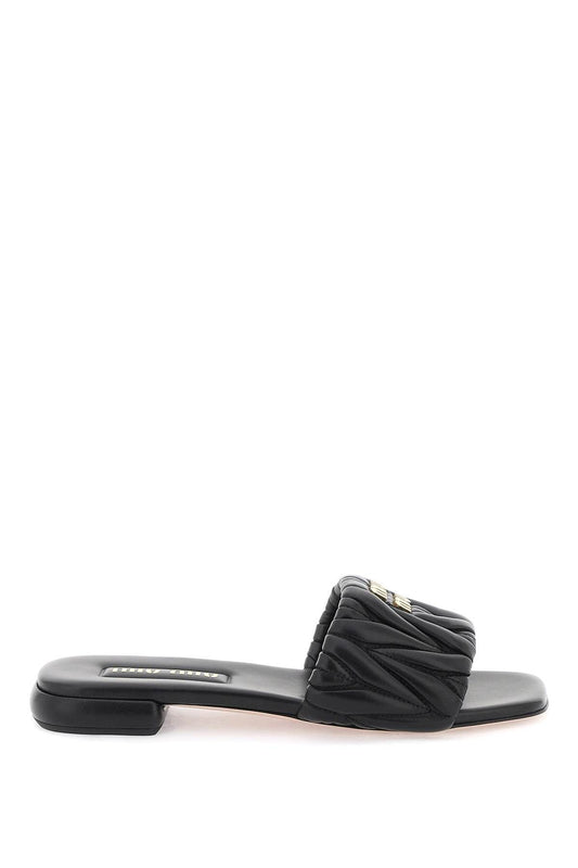 Miu Miu Matelass Nappa Leather Slides 