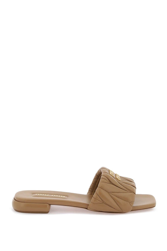 Miu Miu Matelass Nappa Leather Slides 