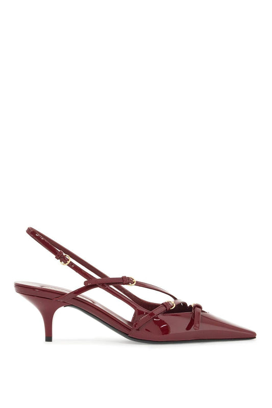 Miu Miu Patent Leather Slingback Pumps With Straps 