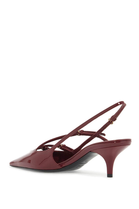 Patent Leather Slingback Pumps With Straps