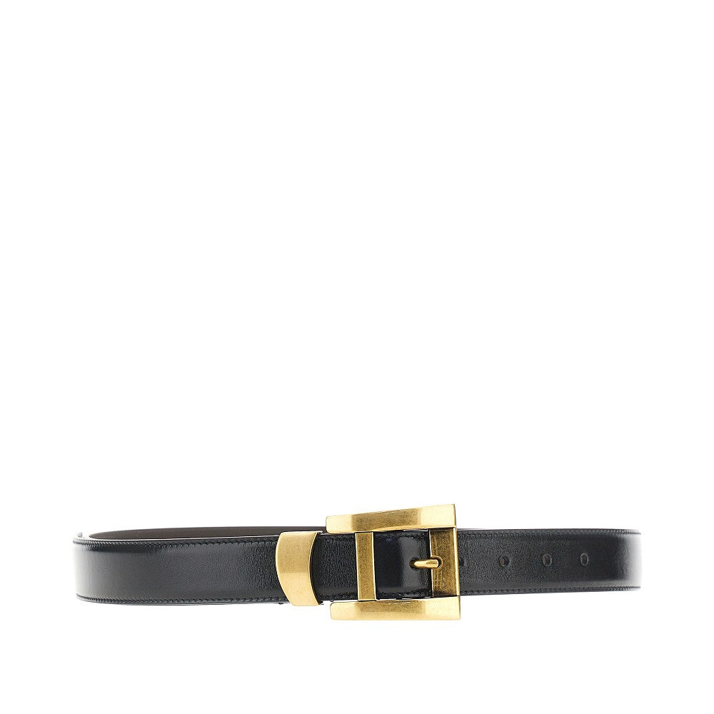 VERSACE 80 leather belt with logo print