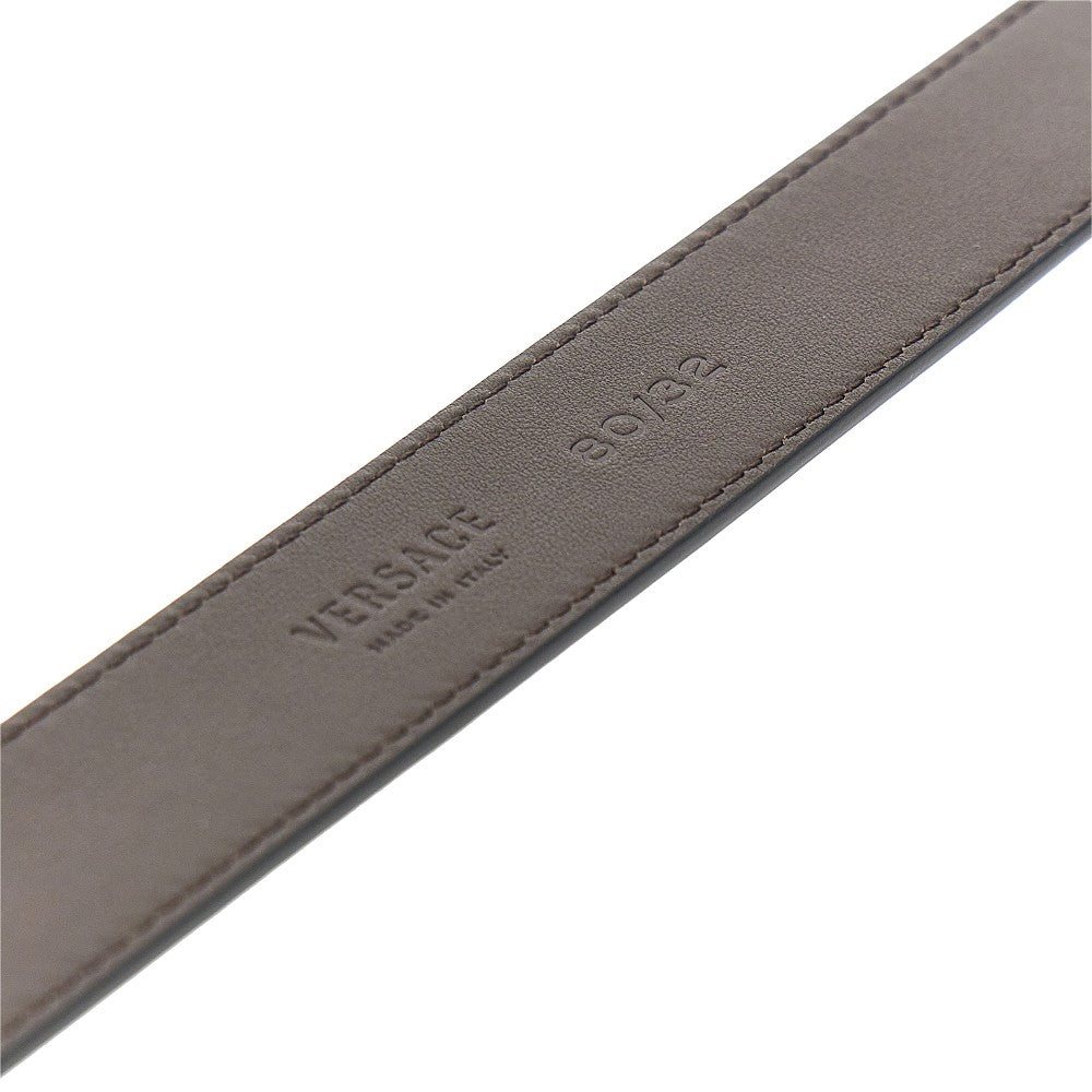 leather belt with logo print