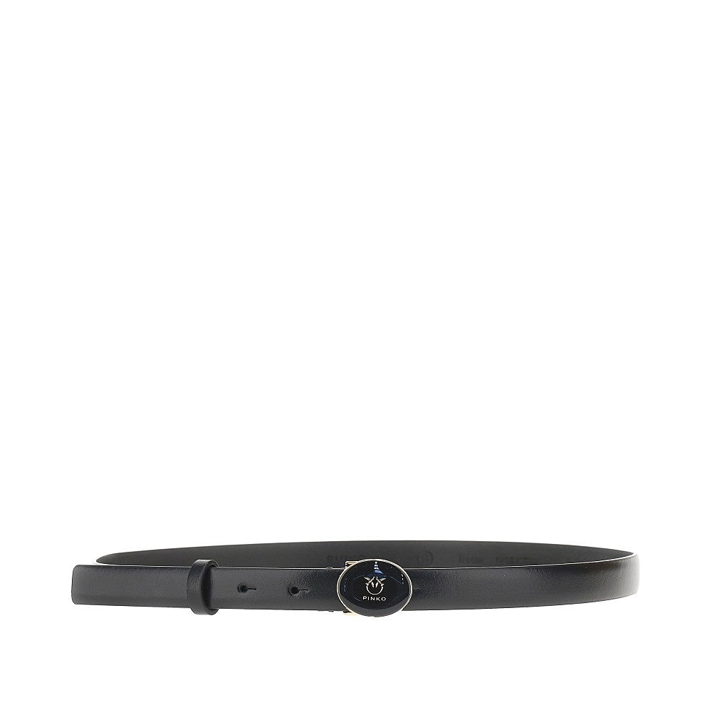 PINKO XS leather belt with enameled buckle