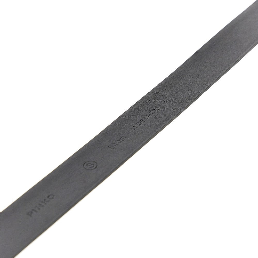 PINKO XS leather belt with love birds buckle