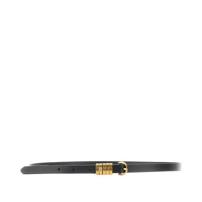 leather belt with lettering logo loops