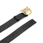 PINKO XS leather love birds high-rise belt