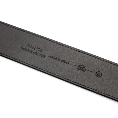 PINKO XS leather love birds high-rise belt