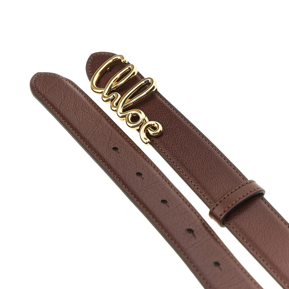 chloé iconic grained leather belt
