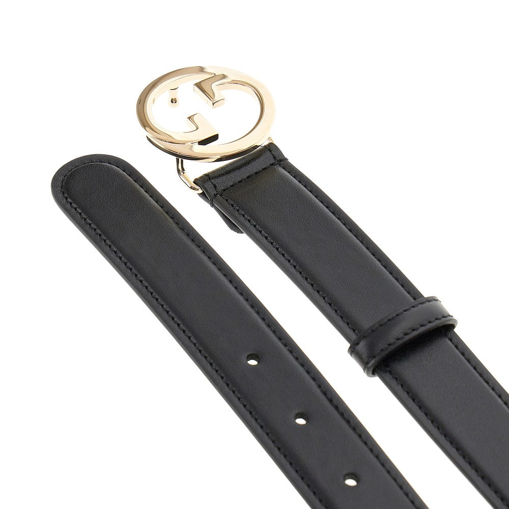 interlocking gg buckle leather belt