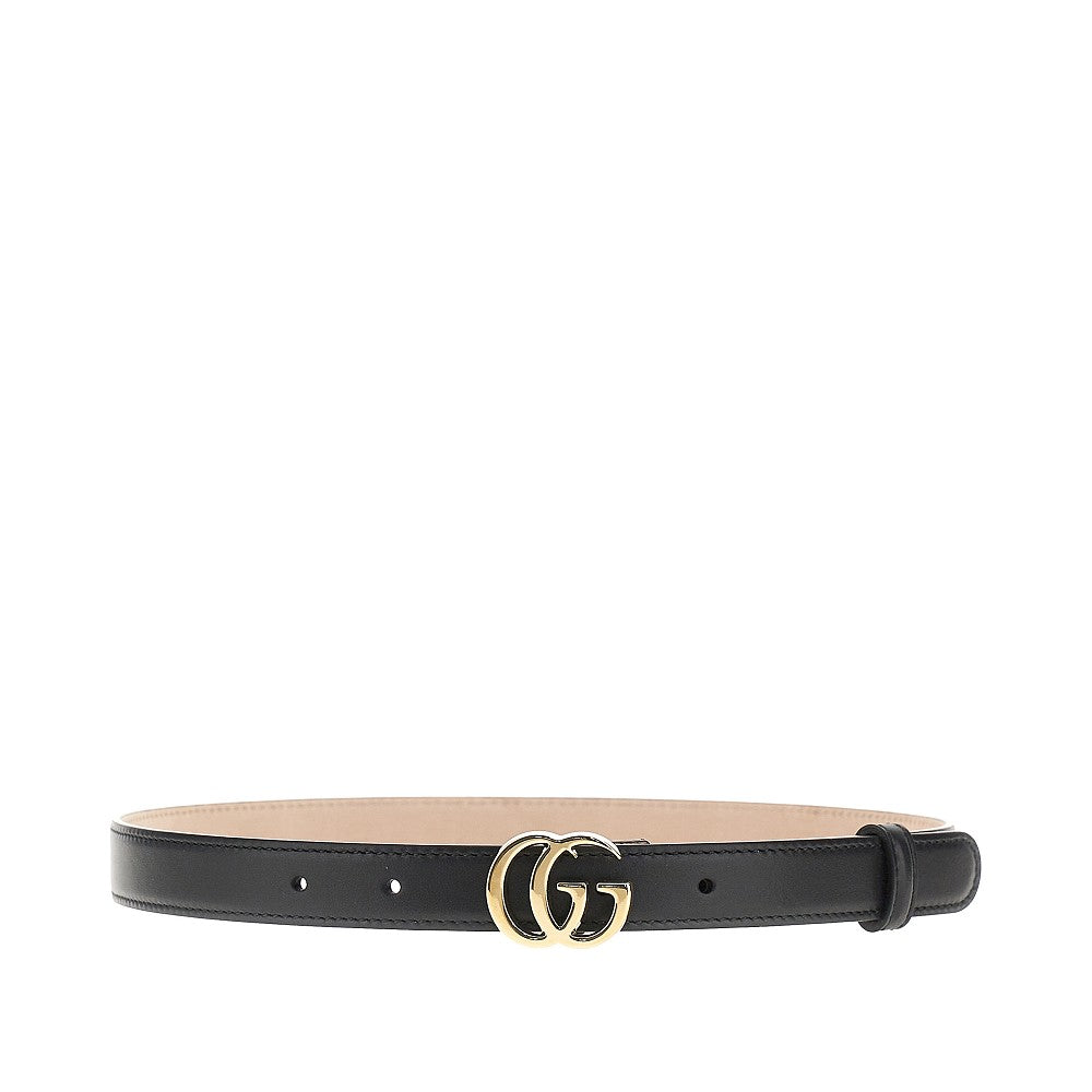 GUCCI 65 smooth leather belt with double g buckle