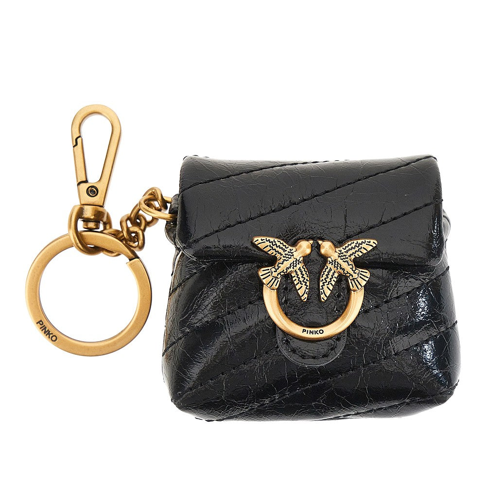 PINKO OS love bag puff leather airpods pouch