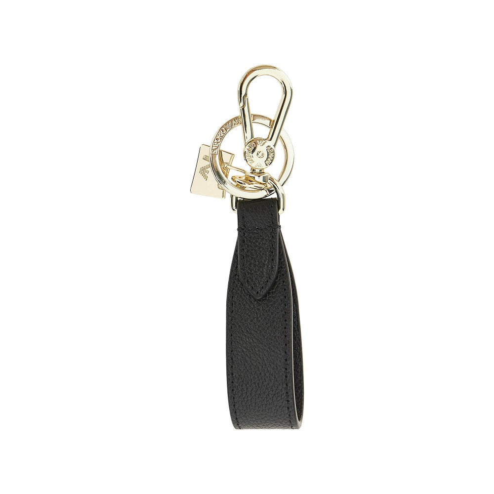 EMPORIO ARMANI OS leather key holder with charm