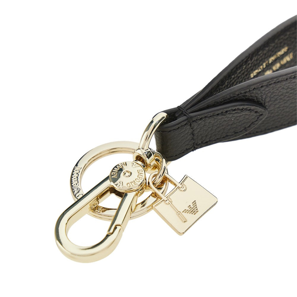 EMPORIO ARMANI OS leather key holder with charm