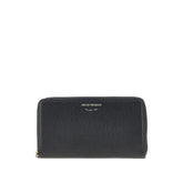 EMPORIO ARMANI OS grained leather zip-around wallet