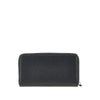 grained leather zip-around wallet