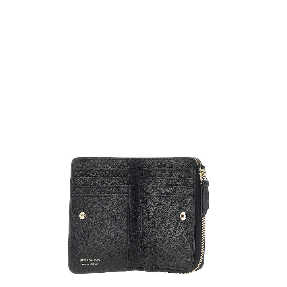 grained leather bi-fold wallet