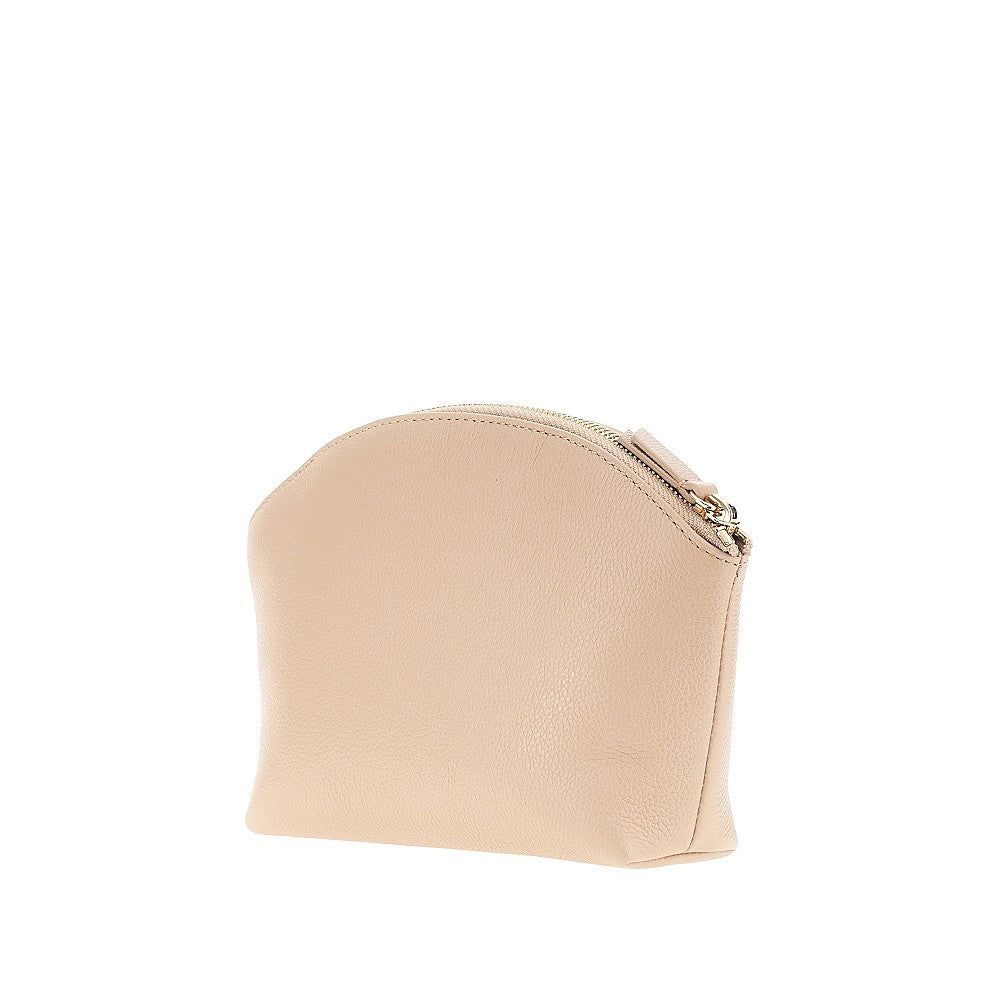 grained leather pouch