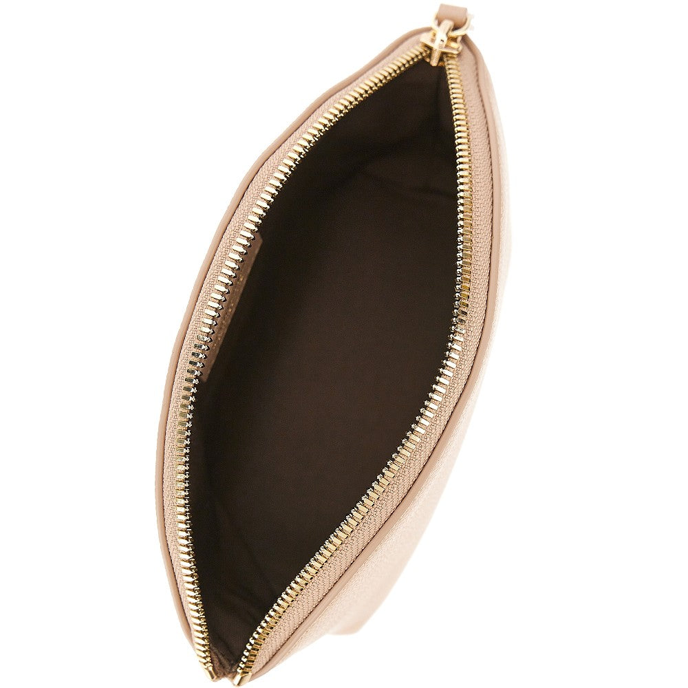 grained leather pouch