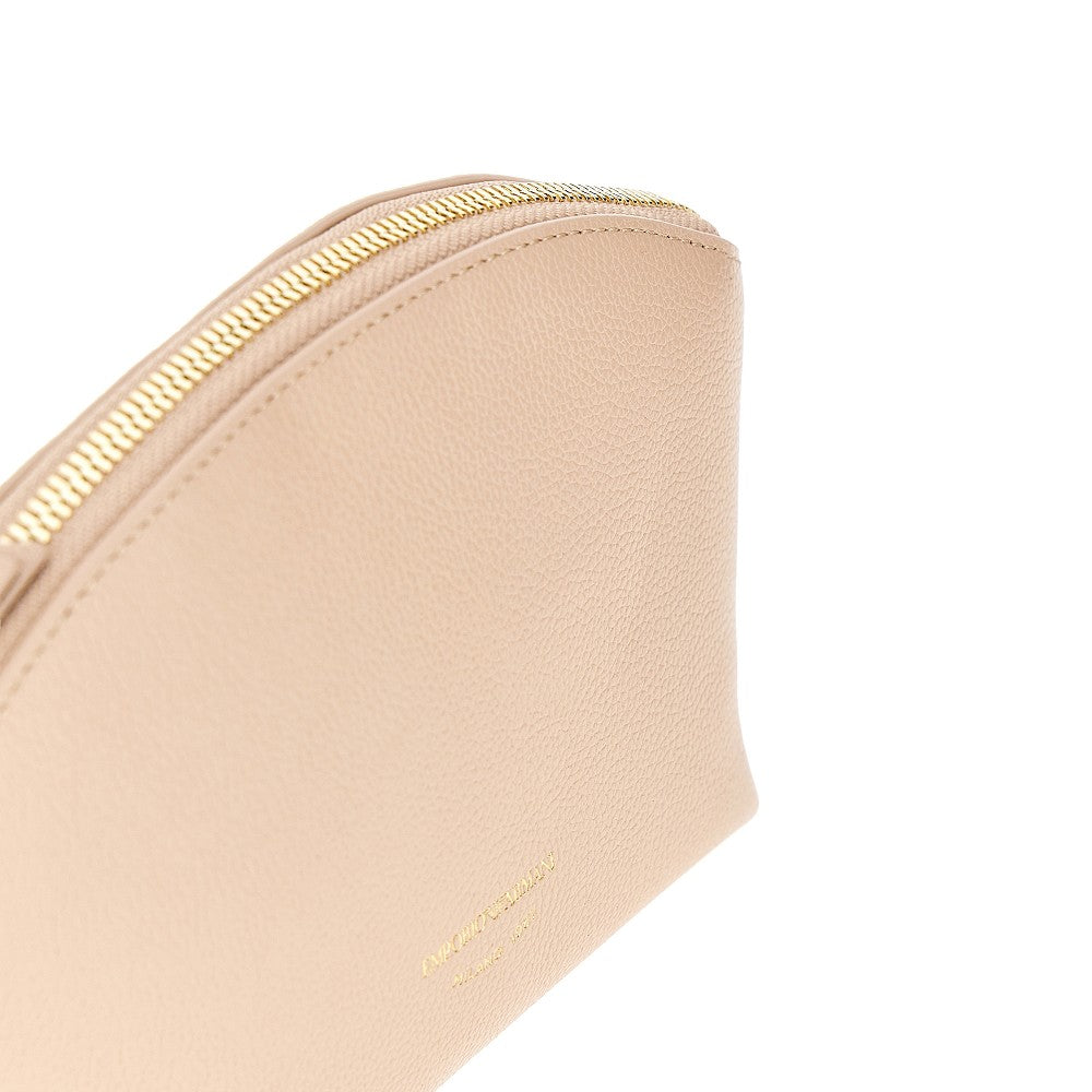 grained leather pouch