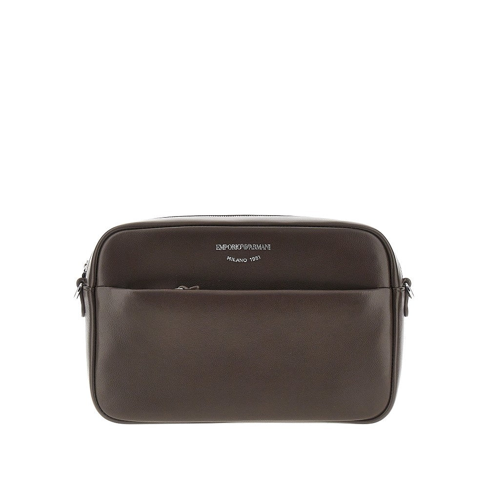 leather camera bag with logo