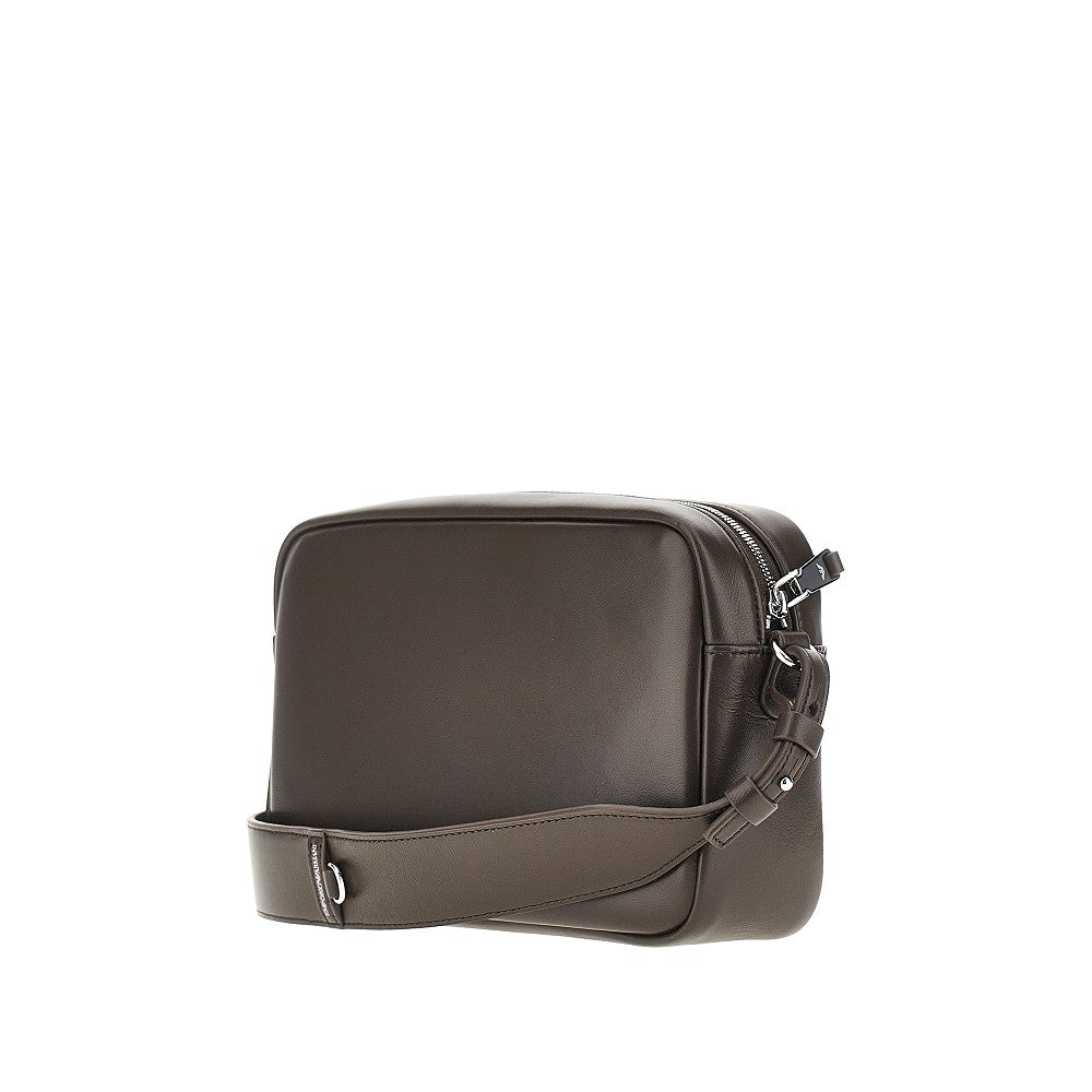 leather camera bag with logo