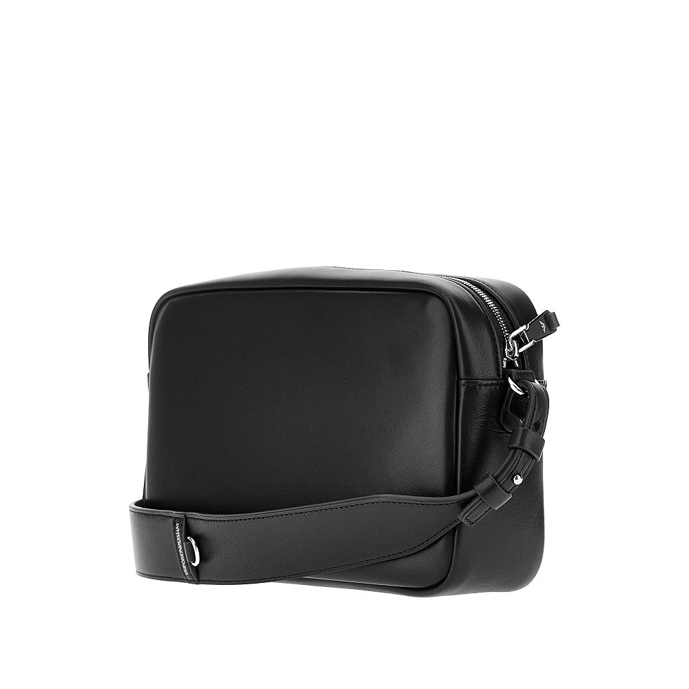 leather camera bag with logo