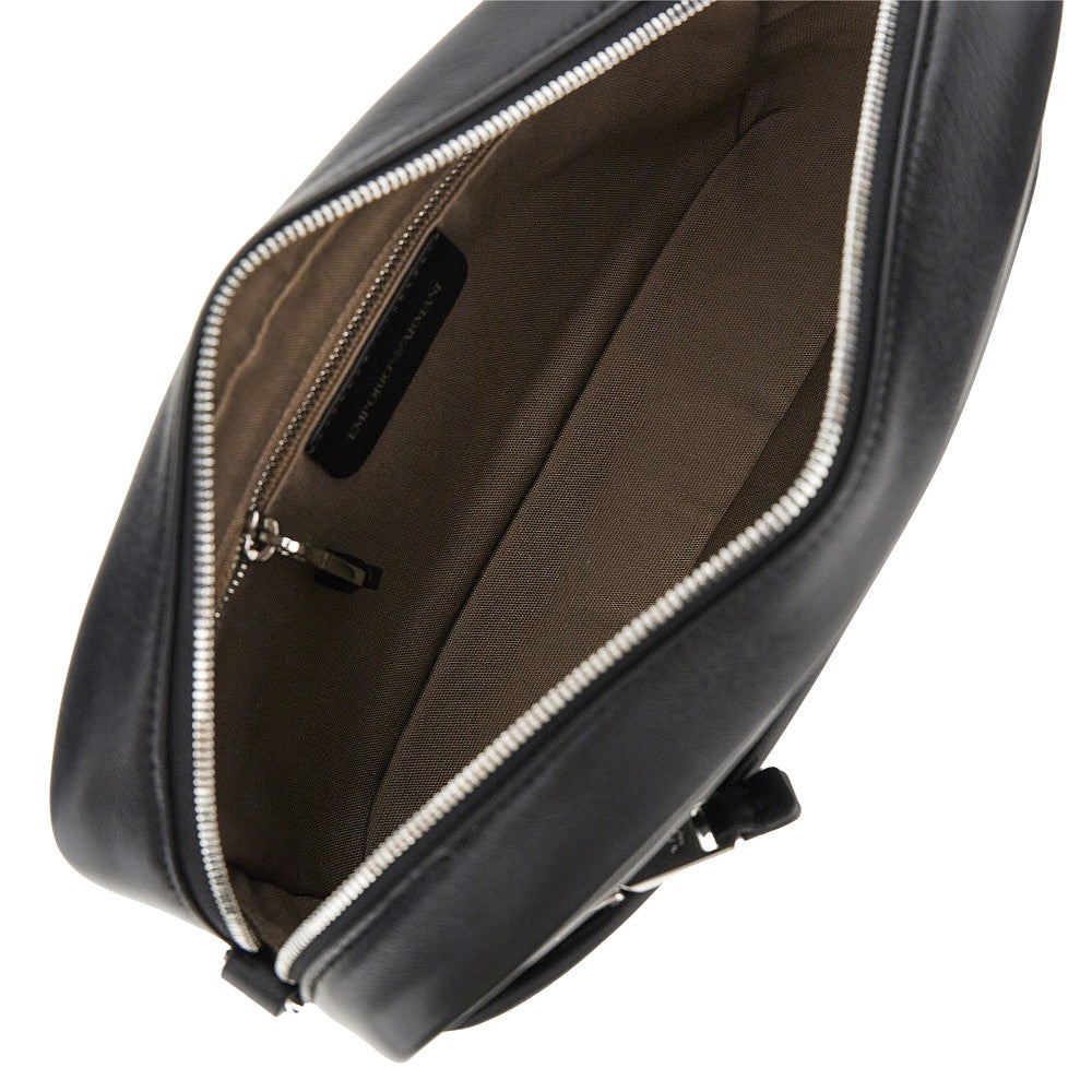 leather camera bag with logo