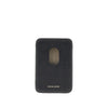 grained leather magnetic card holder