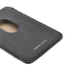 grained leather magnetic card holder