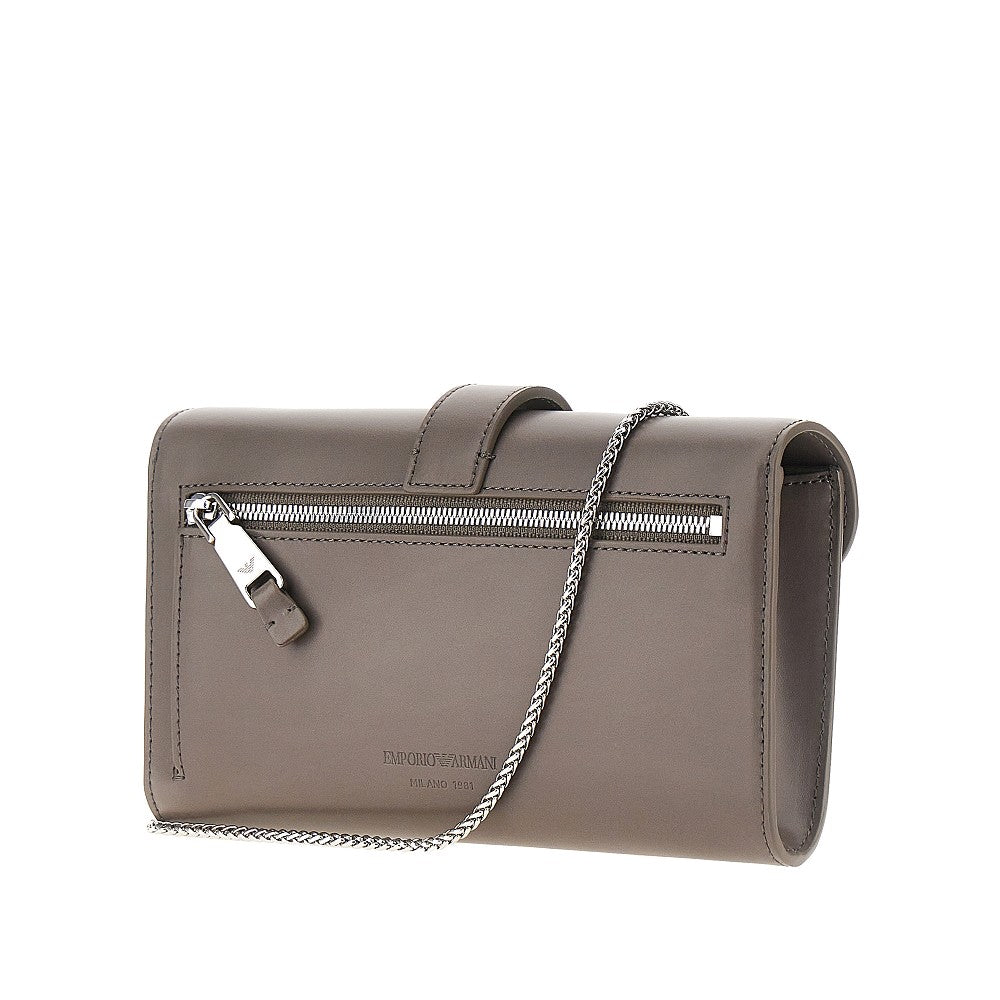 leather clutch with chain