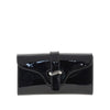 patent leather clutch with chain