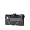 patent leather clutch with chain