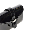 patent leather clutch with chain