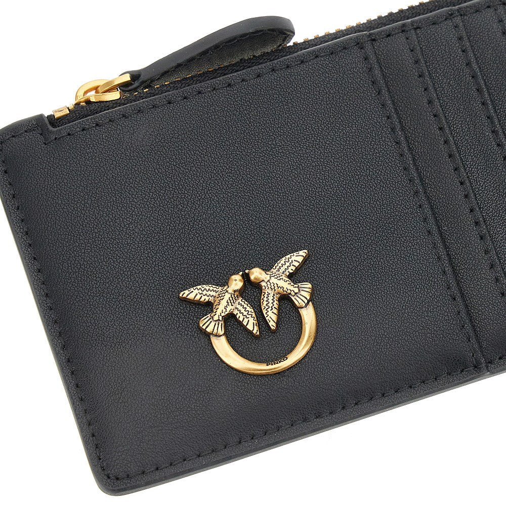 PINKO OS love birds leather cardholder