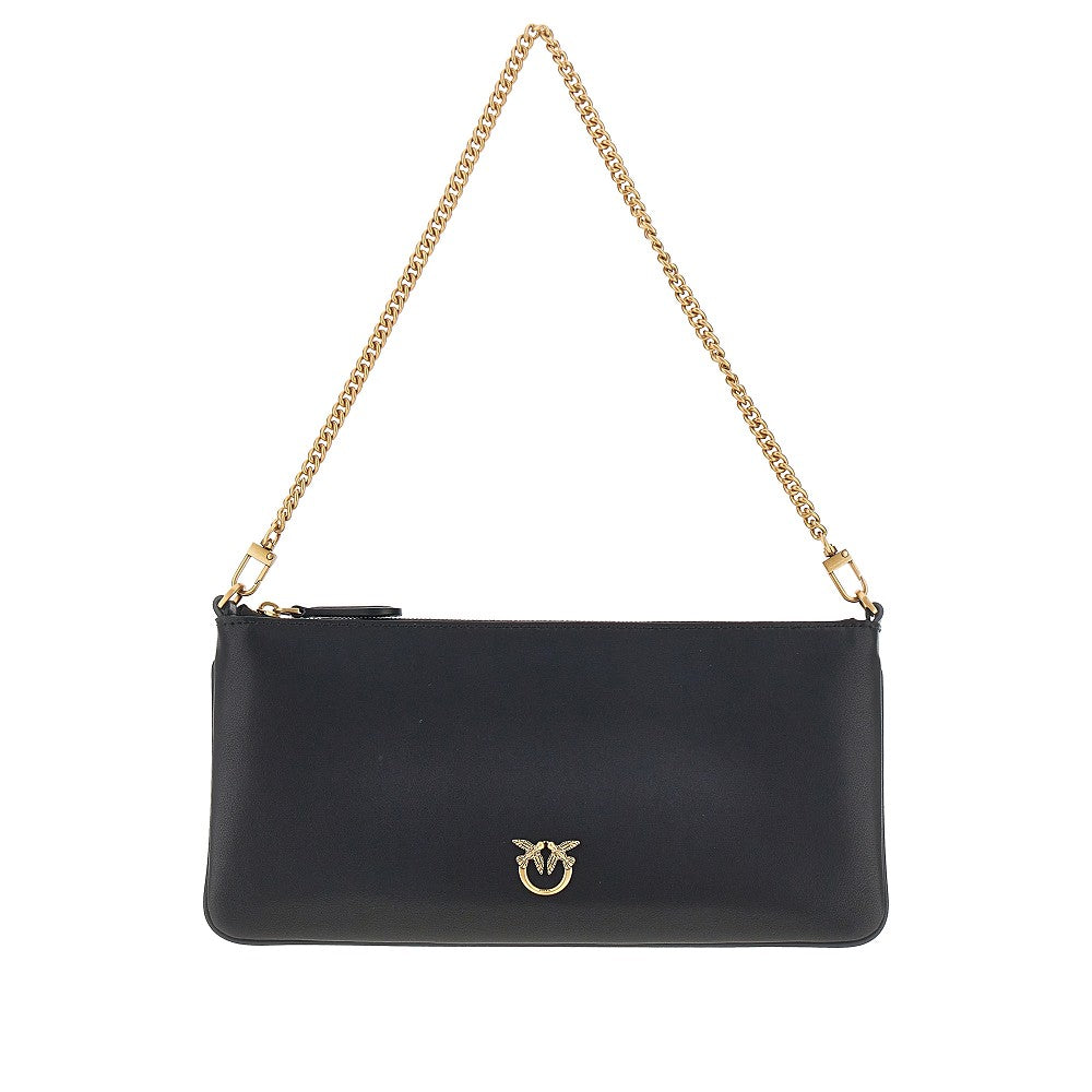 PINKO OS leather flat pouch with chain