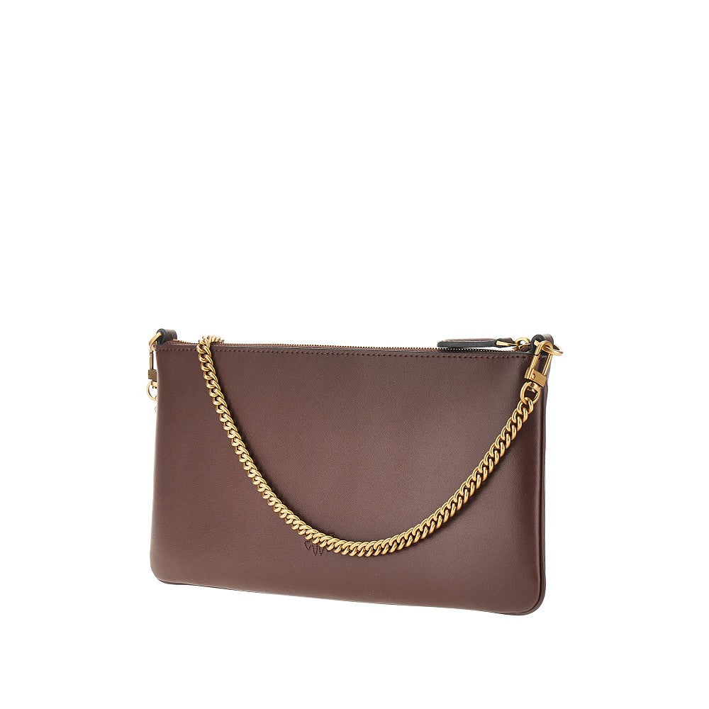 PINKO OS leather flat pouch with chain