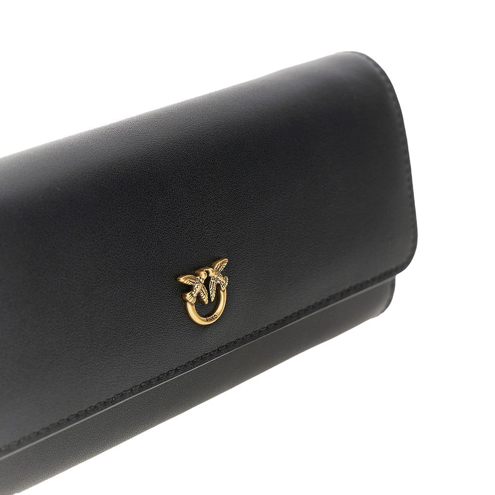 PINKO OS love birds leather clutch wallet