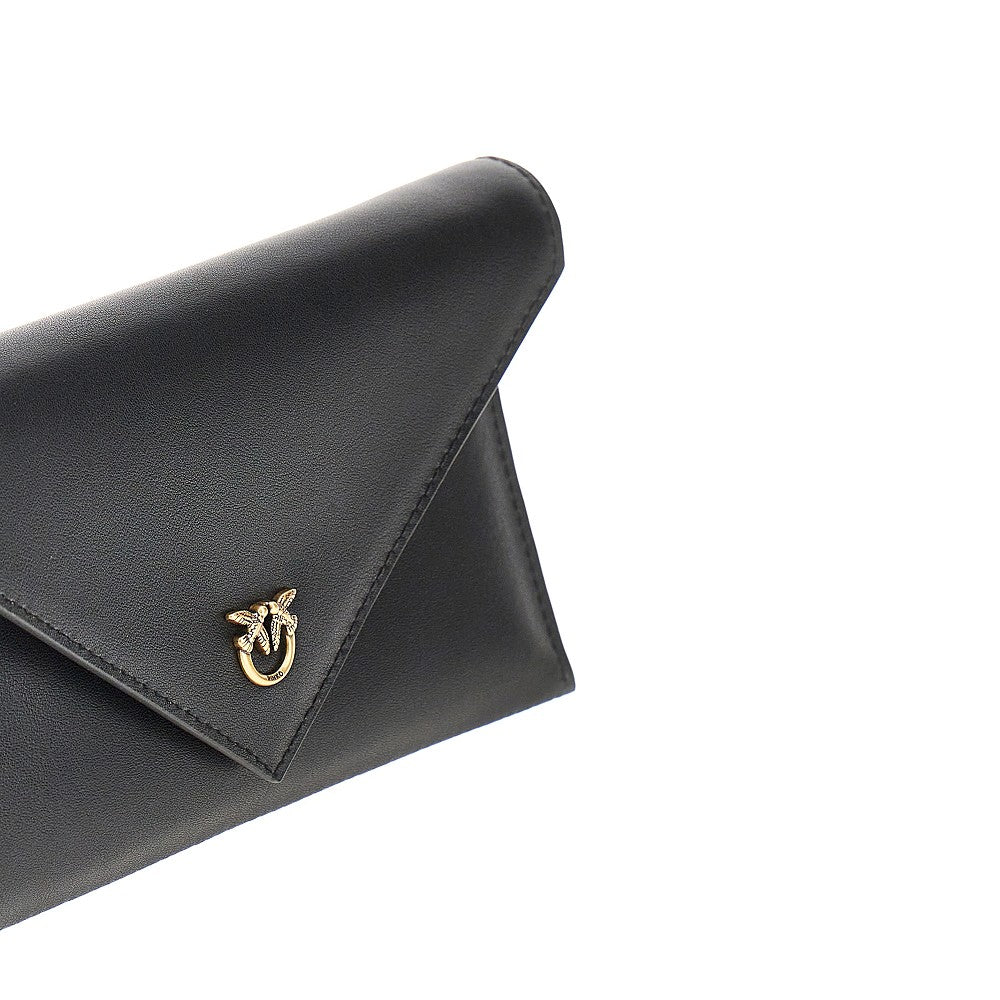 leather pouch with love birds logo
