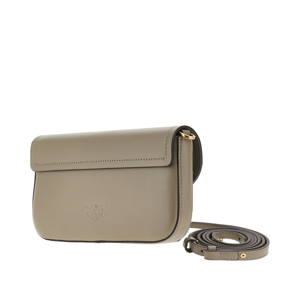 PINKO OS saddle flat leather pouch