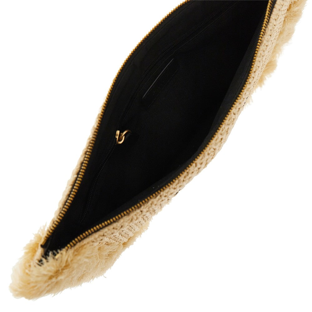 woven raffia pouch