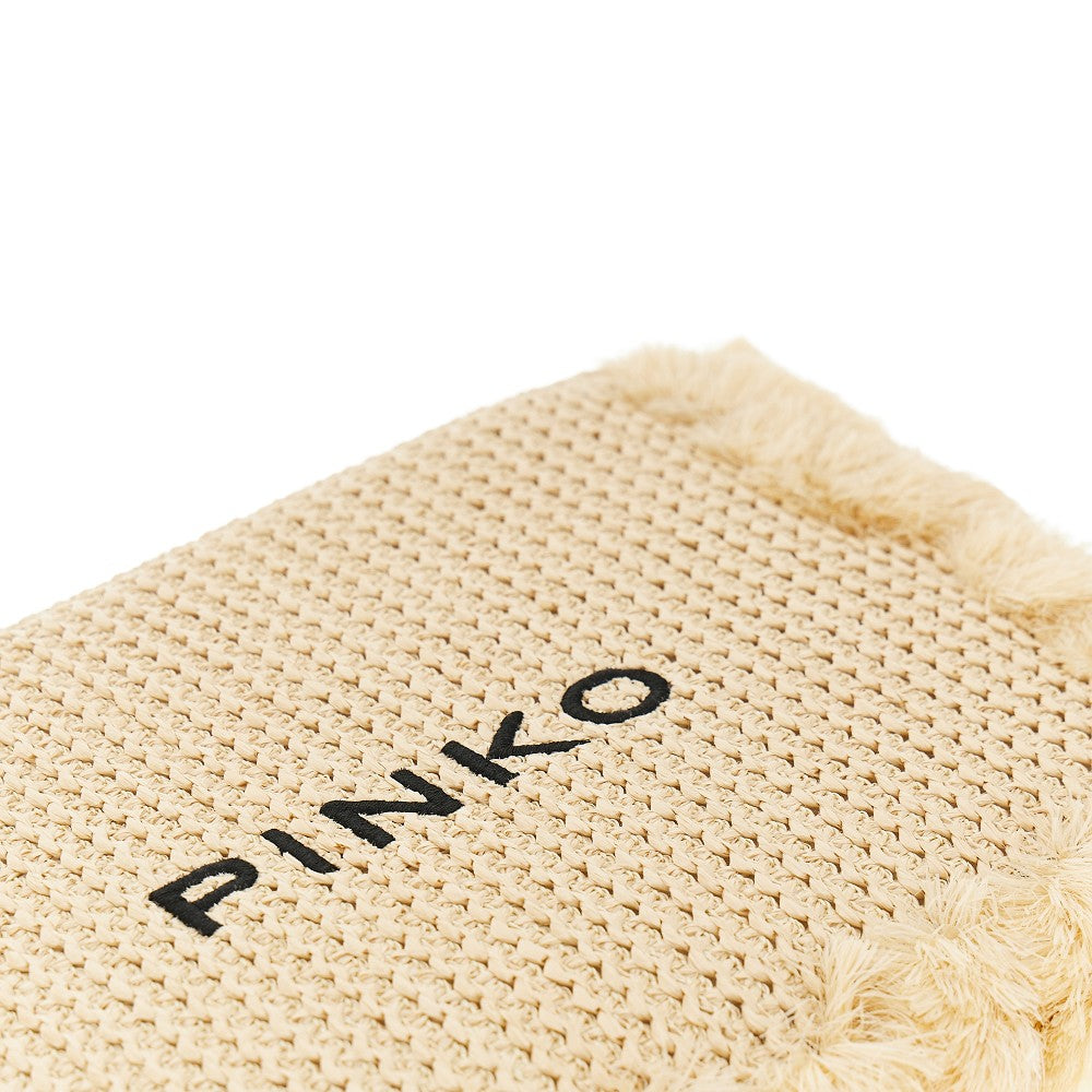 woven raffia pouch