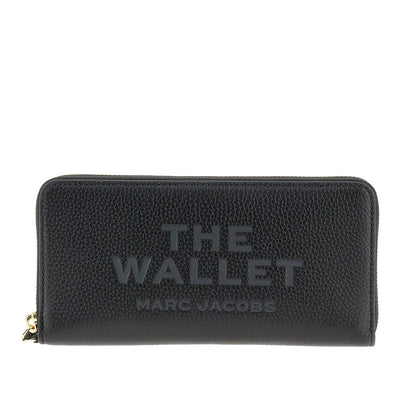 grained leather zip-around wallet
