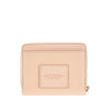 grained leather mini compact wallet